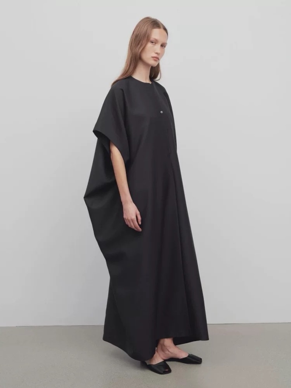 NWOT The Row Black Oversized Maxi Dress, Size XS/S